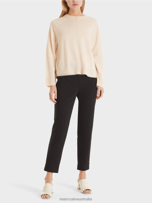 Clothing Creme J8XFX1196 Elegant wool and cashmere sweater Marc Cain