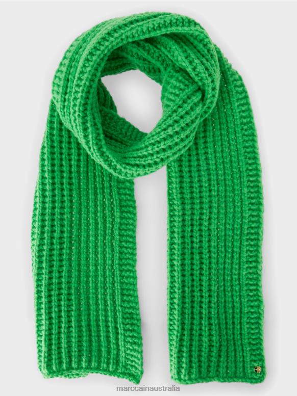 Clothing Dark Apple Green J8XFX1036 Ribbed scarf Knitted in Germany Marc Cain