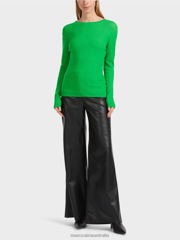 Clothing Dark Apple Green J8XFX1038 Round neck "Rethink Together" sweater Marc Cain