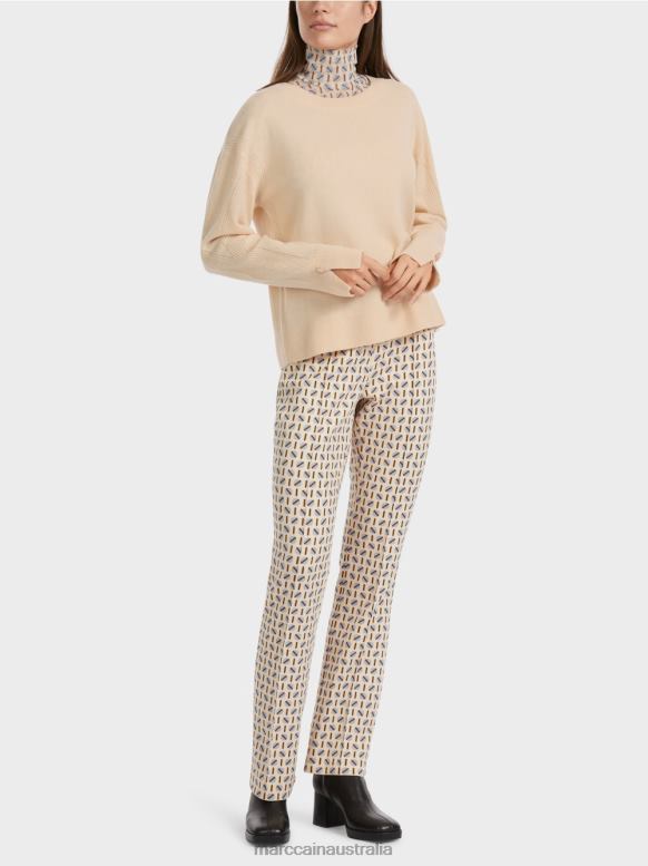 Clothing Dark Cream J8XFX1084 "Rethink Together" knitted sweater Marc Cain