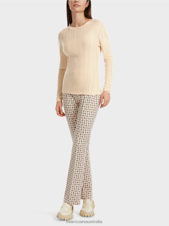 Clothing Dark Cream J8XFX1087 Round neck "Rethink Together" sweater Marc Cain