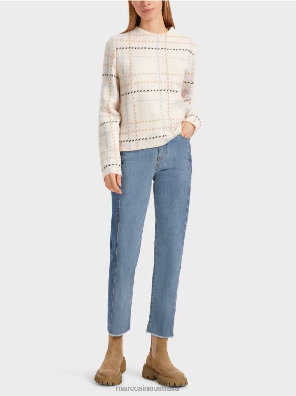 Clothing Dark Cream J8XFX1088 Check jumper Knitted in Germany Marc Cain