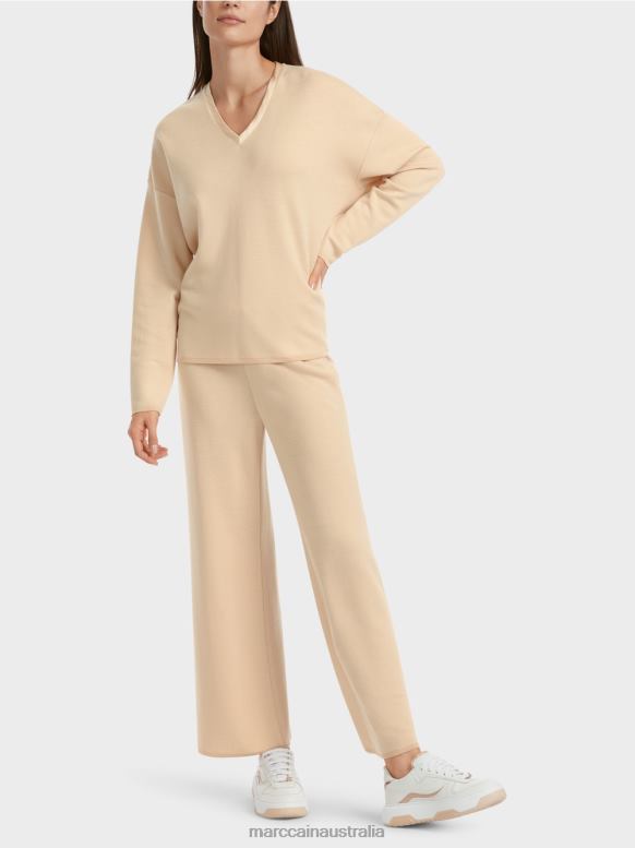 Clothing Dark Cream J8XFX1089 Sweater - Knitted in Germany Marc Cain