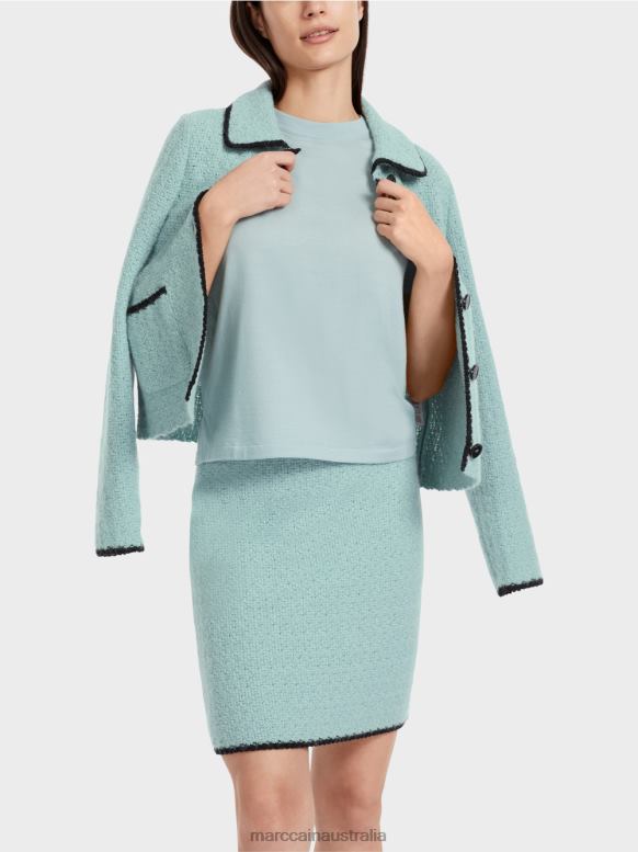 Clothing Dark Sky Blue J8XFX1113 Short-sleeved "Rethink Together" sweater Marc Cain