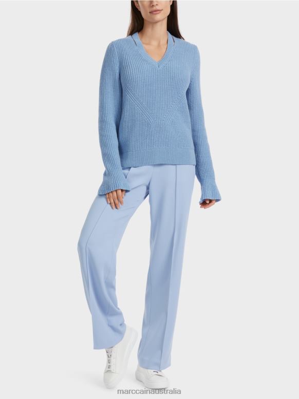 Clothing Dark Summer Sky J8XFX1085 Elegant sweater Knitted in Germany Marc Cain