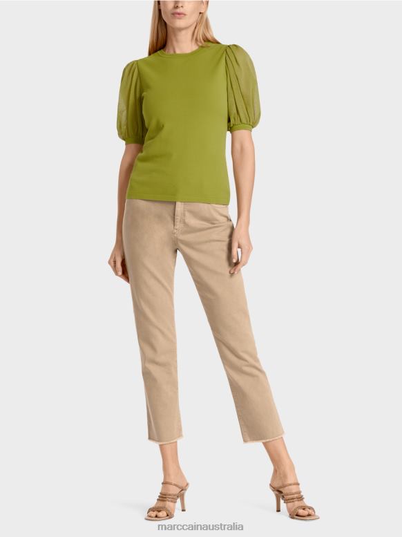 Clothing Deep Oliv Green J8XFX1145 Feminine "Rethink Together" sweater Marc Cain