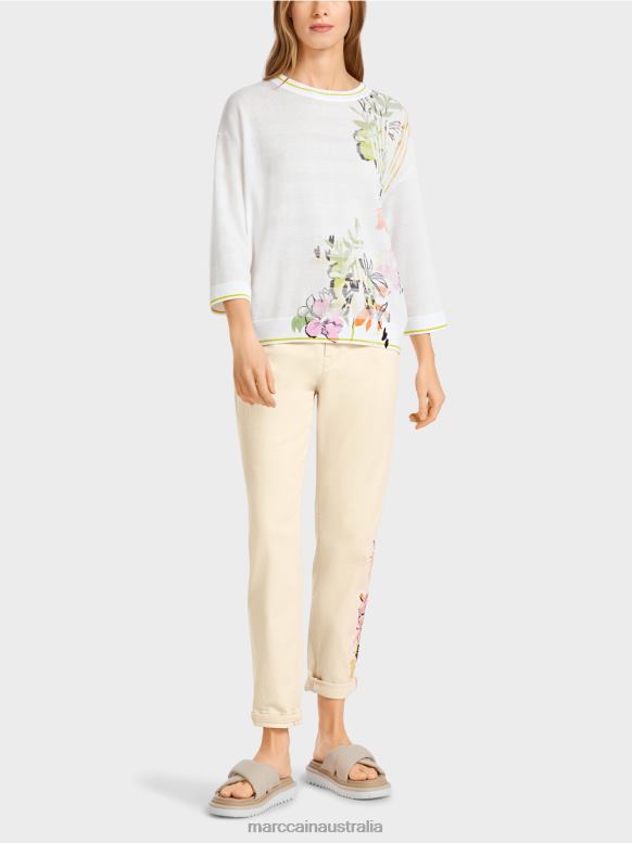Clothing Light Limeade J8XFX1136 Floral sweater "Knitted in Germany" Marc Cain
