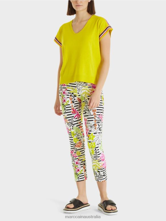 Clothing Light Limeade J8XFX1137 Casual knitted sweater with V-neck Marc Cain