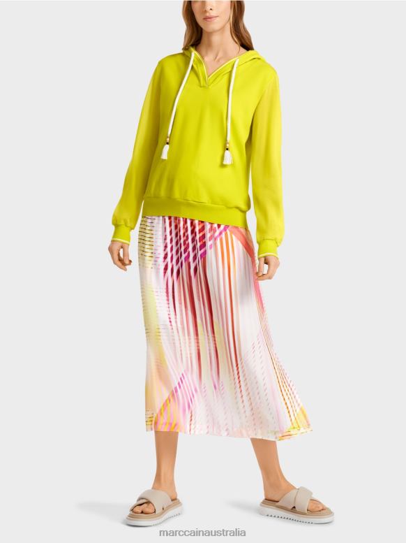 Clothing Light Limeade J8XFX1138 Hooded sweater Knitted in Germany Marc Cain