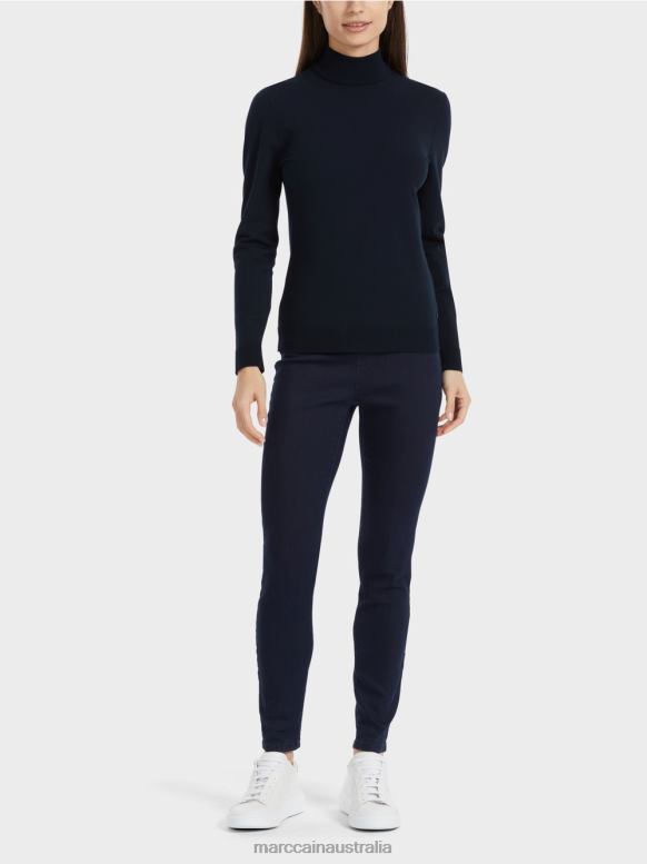 Clothing Midnight Blue J8XFX1079 Fine-knit "Rethink Together" sweater Marc Cain