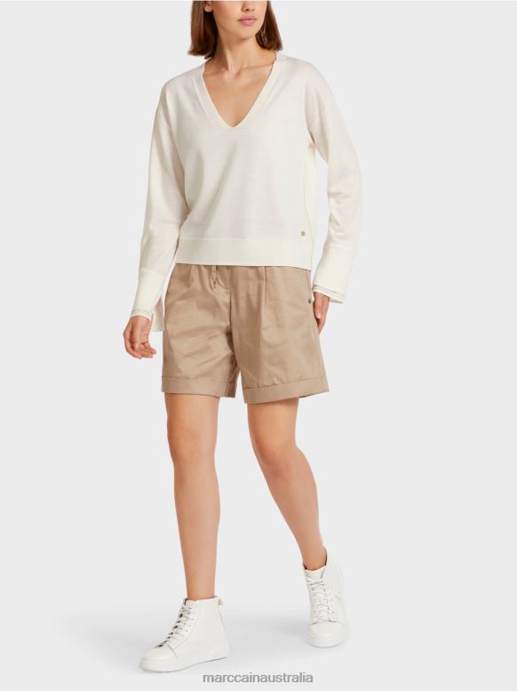Clothing Off-White J8XFX1158 Delicate knitted sweater with V-neck Marc Cain