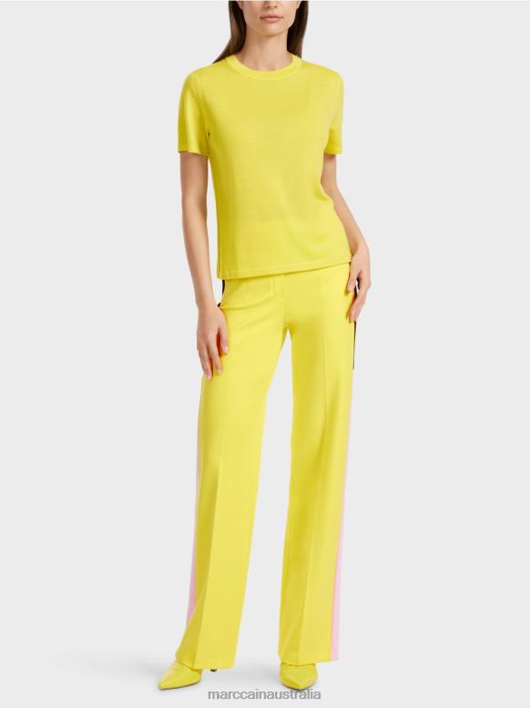 Clothing Soft Lemon J8XFX1112 Short-sleeved "Rethink Together" sweater Marc Cain