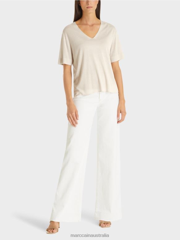 Clothing Soft Pearl Melange J8XFX1157 Sweater with lurex yarn Marc Cain