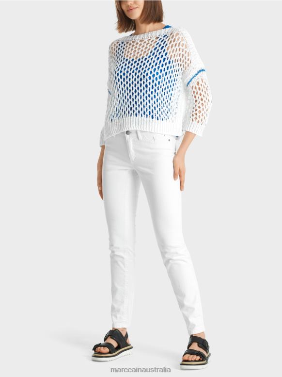 Clothing White J8XFX1124 Perforated Cardigan Knitted in Germany Marc Cain