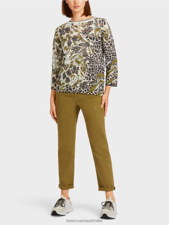 Clothing Yellow Oliv J8XFX1172 Sweater "Knitted in Germany" Marc Cain