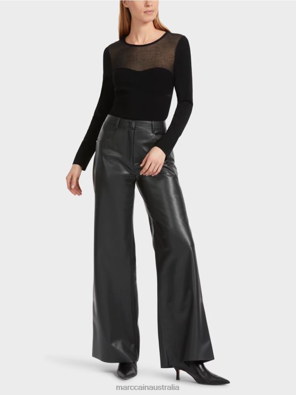 Clothing Black J8XFX528 WARRI pants in a feminine fit Marc Cain