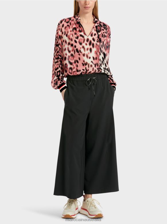 Clothing Black J8XFX539 7/8 flared leg pants WILLMAR Marc Cain