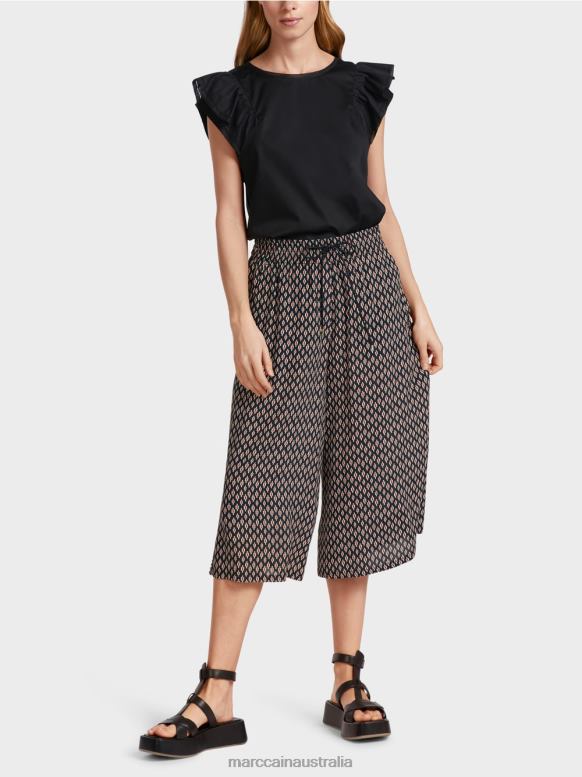 Clothing Black J8XFX608 Viscose trousers Marc Cain