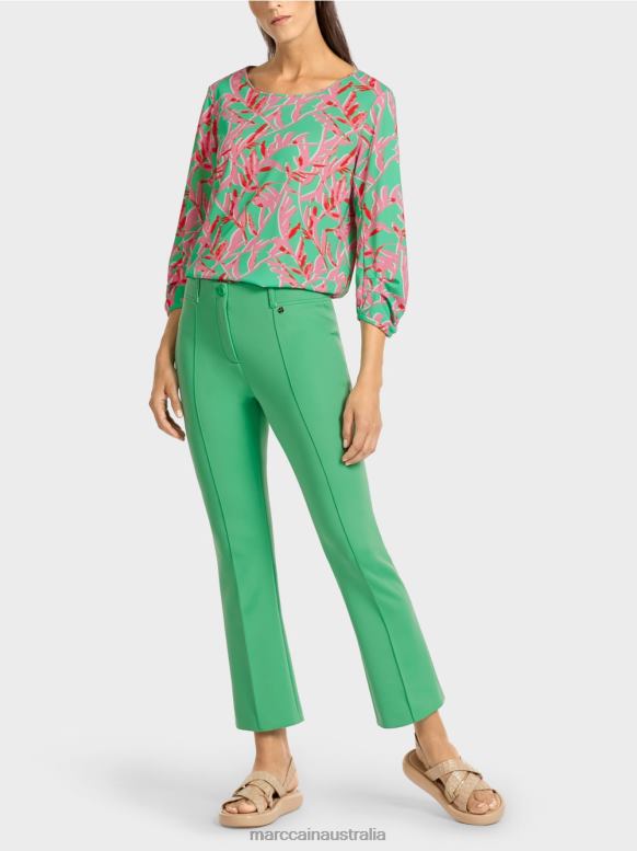 Clothing Bright Jade J8XFX701 Classic pants with pressed creases Marc Cain