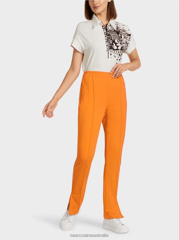 Clothing Bright Orange J8XFX712 Pants with side slits Marc Cain