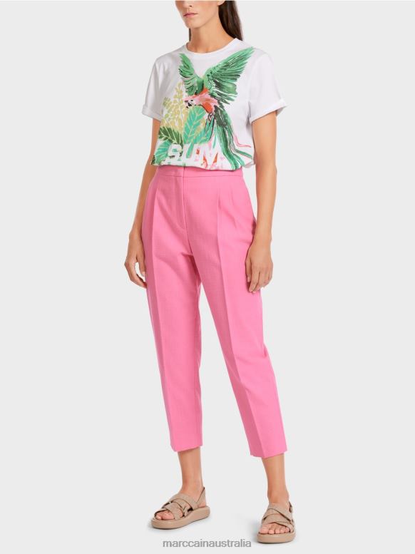 Clothing Bright Pink J8XFX700 Pants in linen look Marc Cain