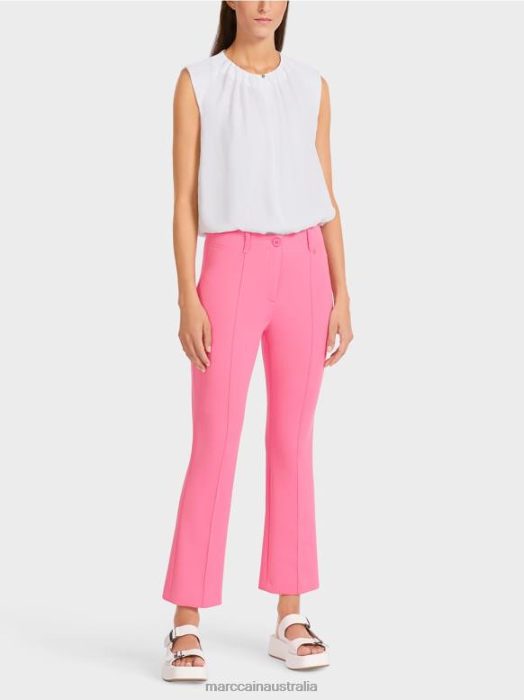 Clothing Bright Pink J8XFX703 Classic pants with pressed creases Marc Cain