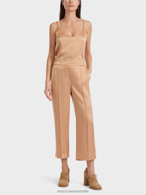 Clothing Bright Toffee J8XFX546 WASHINGTON midi length wide leg pants Marc Cain