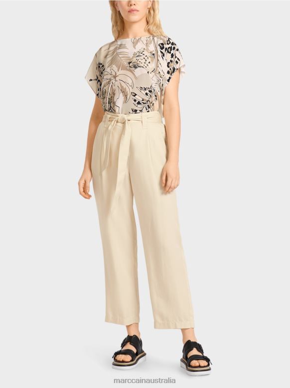 Clothing Creme J8XFX657 WELLERI "Rethink Together" pants Marc Cain