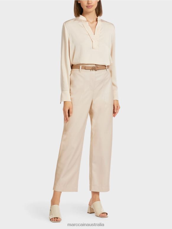 Clothing Creme J8XFX722 Pants in faux nappa Marc Cain