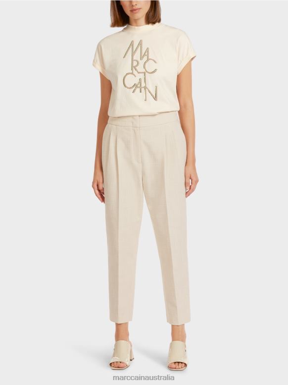 Clothing Creme J8XFX723 Pants in linen look Marc Cain