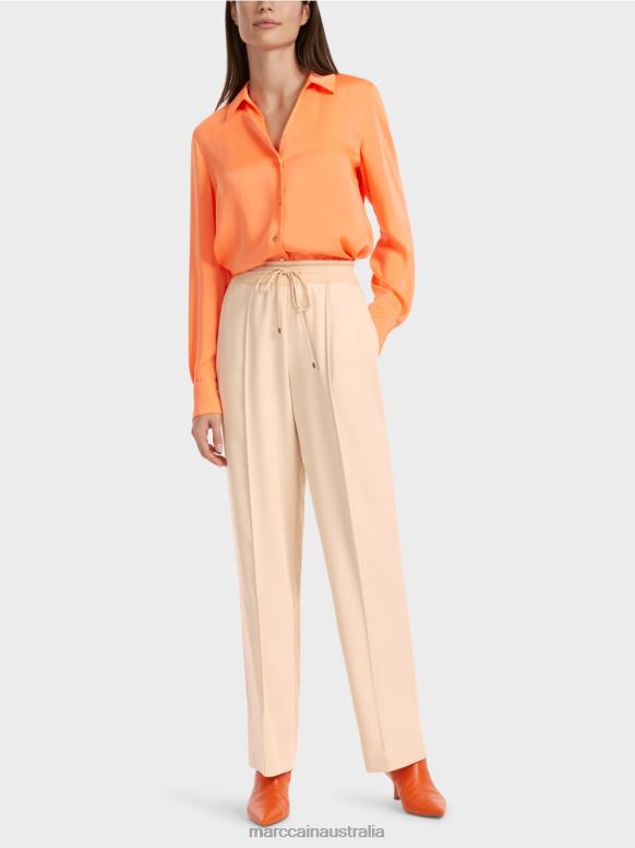 Clothing Dark Cream J8XFX551 Straight leg pants WELBY Marc Cain