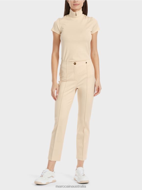 Clothing Dark Cream J8XFX593 Elegant jersey pants SYDNEY Marc Cain