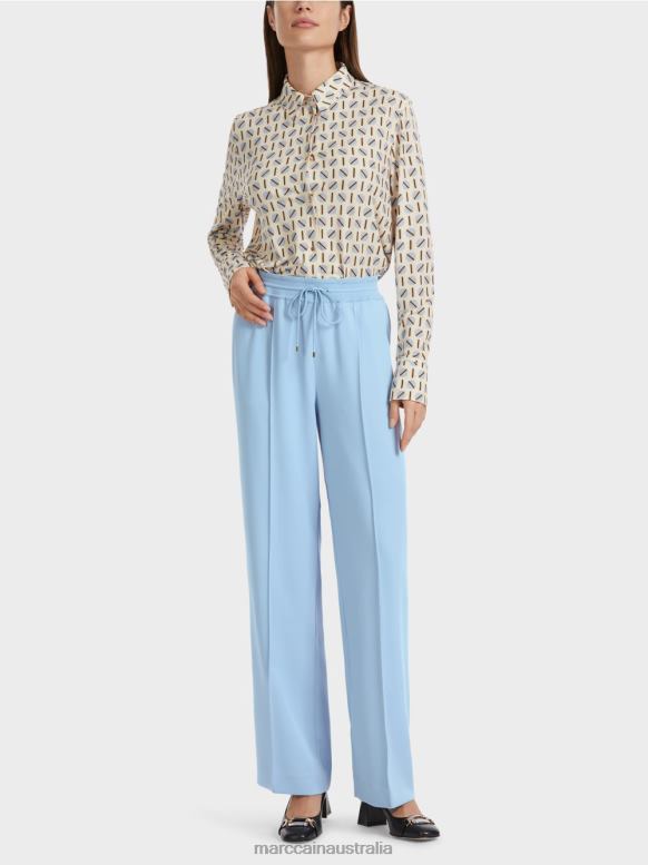 Clothing Dark Summer Sky J8XFX550 Straight leg pants WELBY Marc Cain