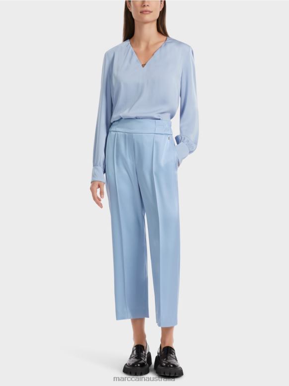 Clothing Dark Summer Sky J8XFX552 WASHINGTON midi length wide leg pants Marc Cain