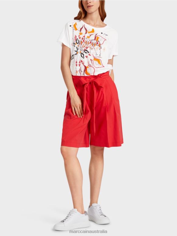 Clothing Deep Red J8XFX611 Paperbag-style shorts Marc Cain