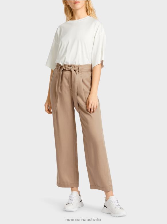 Clothing Deep Sand J8XFX680 WELLERI "Rethink Together" pants Marc Cain