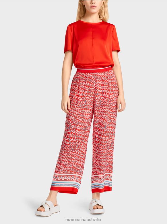 Clothing Fire Red J8XFX672 WITTEN pants in seventies design Marc Cain