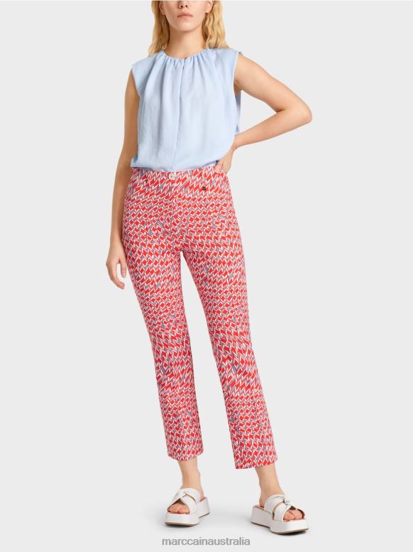 Clothing Fire Red J8XFX678 FREDERICA graphic-print jersey pants Marc Cain