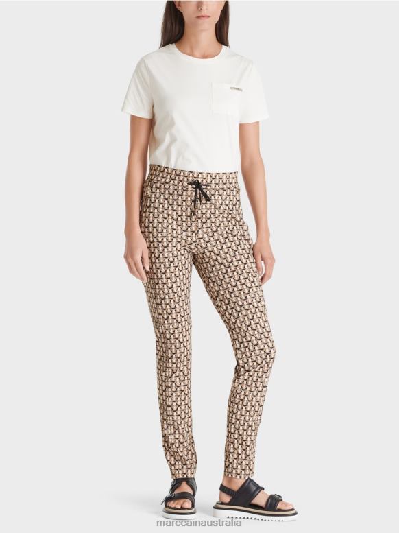 Clothing Granola J8XFX724 RIBERA stretch fabric pants - Leo head Marc Cain