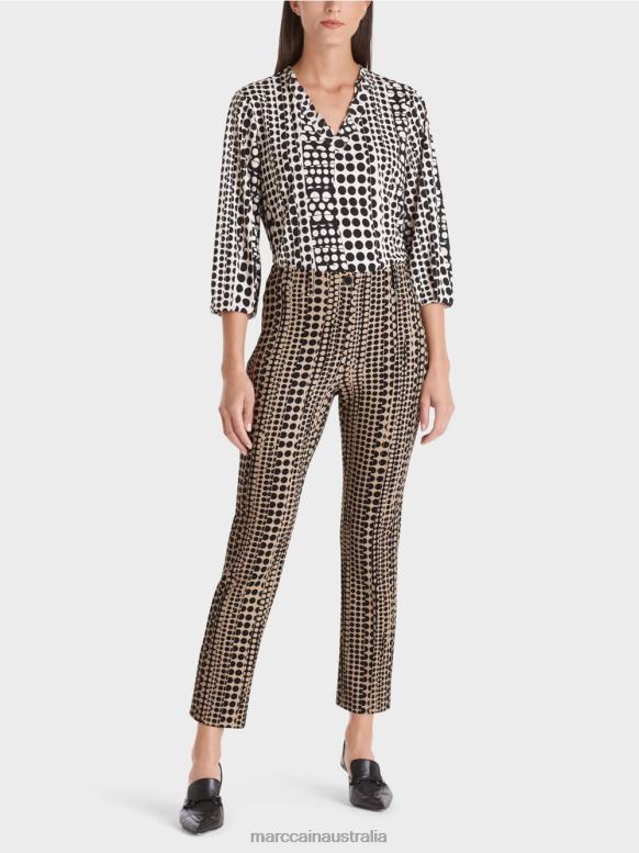 Clothing Granola J8XFX728 SYDNEY stretch pants with dot pattern Marc Cain