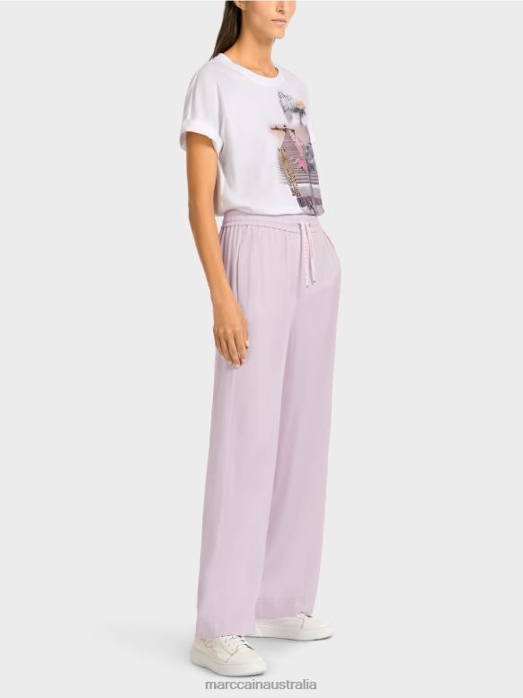 Clothing Light Lavender J8XFX682 Loose pants with jogger waistband Marc Cain