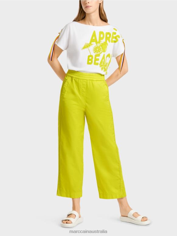 Clothing Light Limeade J8XFX628 Sporty pants with mesh stripes Marc Cain