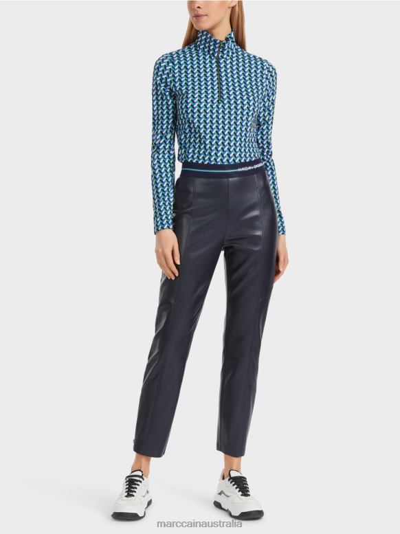 Clothing Midnight Blue J8XFX523 Fun leather SOFIA pants Marc Cain