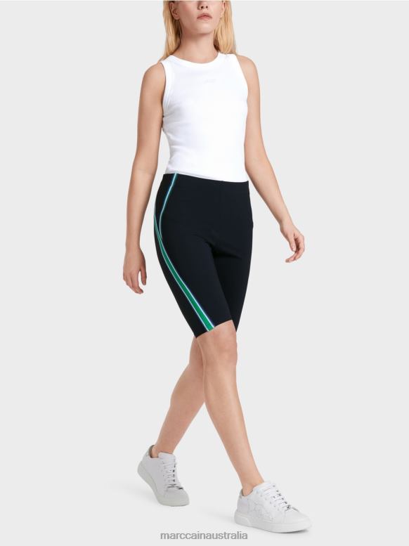 Clothing Midnight Blue J8XFX604 Figure hugging corded ribbon shorts Marc Cain