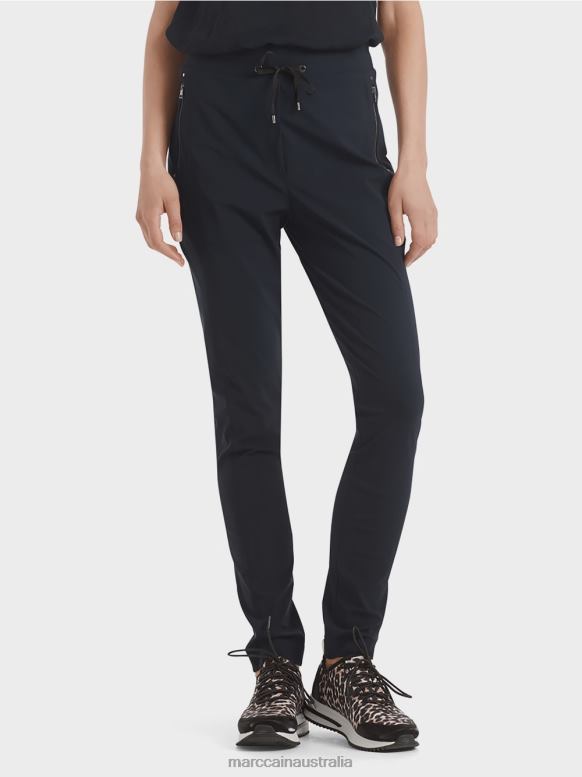 Clothing Midnight Blue J8XFX740 Narrow stretch trousers Marc Cain