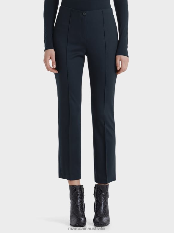 Clothing Midnight Blue J8XFX743 7/8 trousers in fine jersey Marc Cain