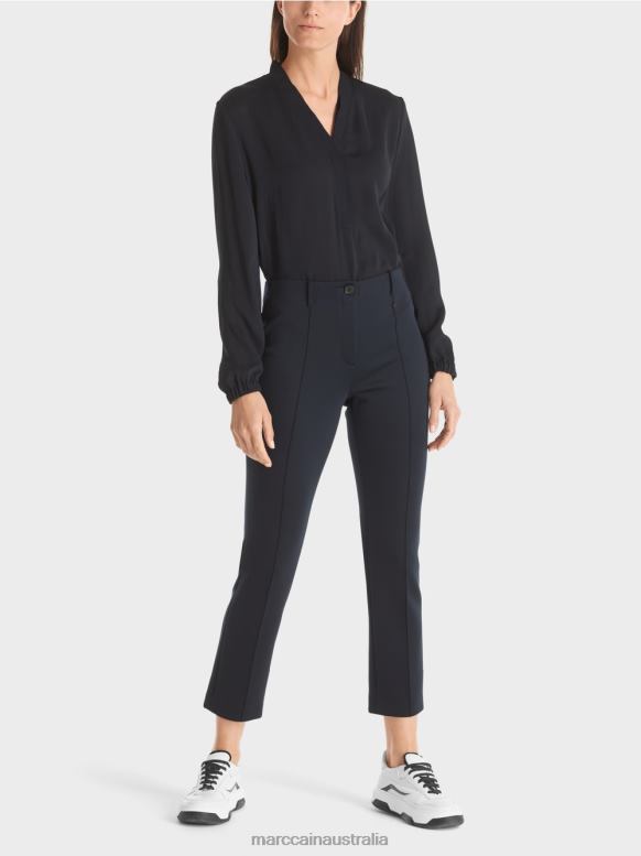 Clothing Navy J8XFX572 SYDNEY pants with creases Marc Cain