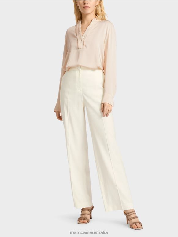 Clothing Off-White J8XFX645 WUKARI linen and viscose pants Marc Cain