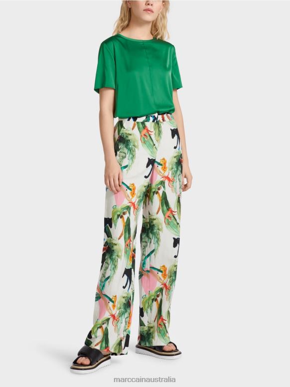 Clothing Off-White J8XFX650 WUKARI pants with tropical motif Marc Cain