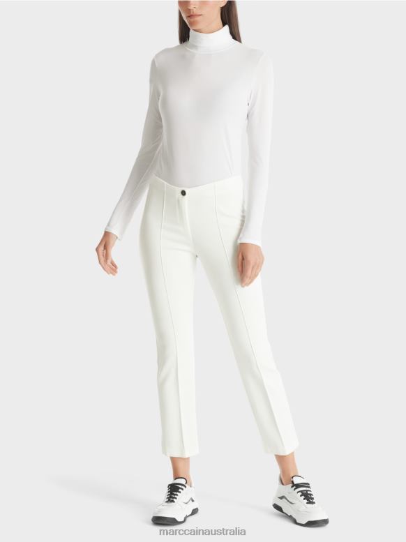 Clothing Off-White J8XFX741 Stretch trousers with cord piping Marc Cain